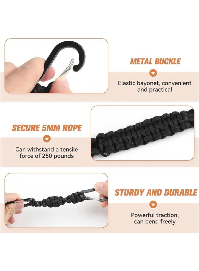 سلسلتا مفاتيح مزودتان بمشابك كارابين، وسلسلة مفاتيح من حبل الباراكورد مزودة بحلقات قفل على شكل حرف D - سلسلة مفاتيح متينة لتعليق مفاتيح السيارة، وحقائب الظهر، والأدوات، للرجال والنساء - Image 3